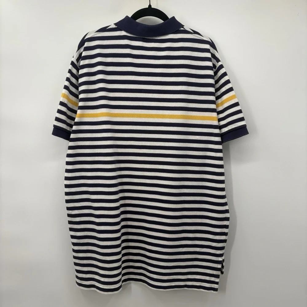 Polo Ralph Lauren Men's Size XL Polo Shirt Striped Blue Yellow Pony Vintage